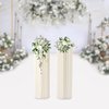 DONNGYZ Foldable Paper Columns 2 Pcs Display Pedestals, Cream White Wedding Centerpieces Display, Cylinder Flower Stand, Paper Roman Pillar for Engagement Birthday Party Decoration - 20 Folds, XXL