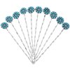 Native American Turquoise Cluster Silver Hair Stick 0228