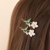 auwiyd 6 PCS Fairy Flower Hair Pins Gardenia Flower Hair Clips Gold Metal Elegant Decorative Side Clips for Women Girls Fairy French Hair Barrettes for Daily Use