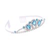 CrownUS Princess Queen Tiara Rhinestone Bridal Wedding Crown, Metal Headband Headpiece, Prom Party Birthday Hair Accessories for Women & Girls (Aqua)