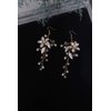 Denifery Handmade Earrings Flower Chandelier Earrings Bridal Earrings Flower Leaf Earrings Pearl Wedding Dangle Earrings Statement Rhinestone Earrings Jewelry for Wedding Party Daily Wear (Style 2)