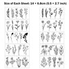 CARGEN Black Flower Branch Temporary Tattoos - 10 Sheets 44 Design Flower Floral Bouquet Plant Tulip Sunflower Lavender Sweet Pea Larkspur Sticker Temporary Tattoo Fake Tattoo for Women Girls Body