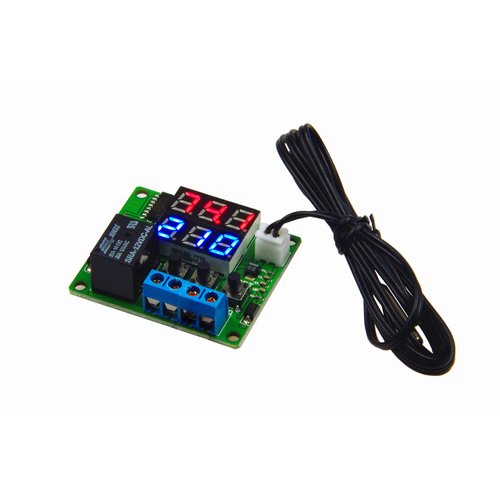 LM YN DC 12V Digital Thermostat Module -58℉ to 257℉ Fahrenheit Temp Display Temperature Controller Board with 20A Relay Waterproof Sensor Probe Dual LED Display Red Blue