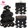 Beauhair Brazilian Virgin Hair Body Wave 3 Bundles with Closure Free Part 8A Unprocessed Brazilian Body Wave Human Hair Weft Extensions with 4x4 Lace Closure Natural Color(16 18 20 with 16 Free Part)