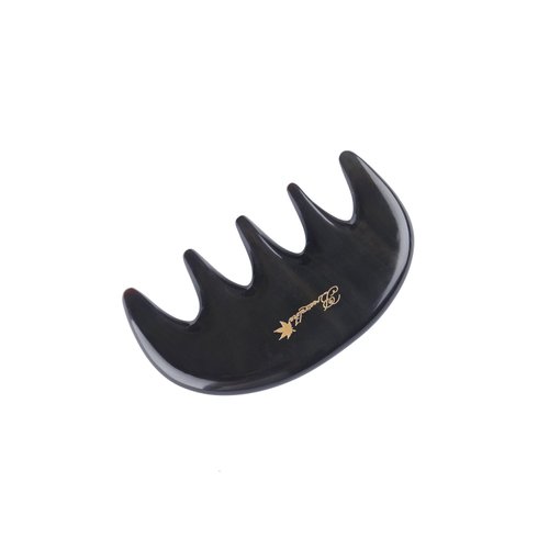 Breezelike Wide Tooth Hair Comb - No Static Mini Pocket Comb for Massage - Natural Black Buffalo Horn Comb