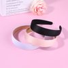 3 PCS Satin Headbands 1.1Inch Wide Hard Hair Bands Non Slip Fashion Plain Head Band Solid Hairband Halloween Christmas Cosplay DIY Holiday Hair Accessories for Women Girls