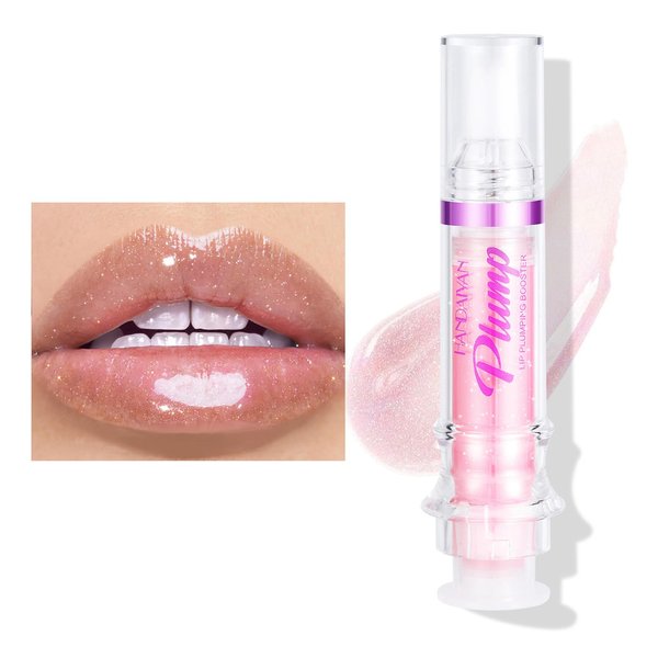 Tiejdhr 6 Colors Lip Plumper, Hydrating & Smooth Lip Wrinkles, Enhancing Plump Effect for Fuller Lips High Shine Lip Glaze Long Lasting Nourishing Lip Plumper for Women Girls (# 02)