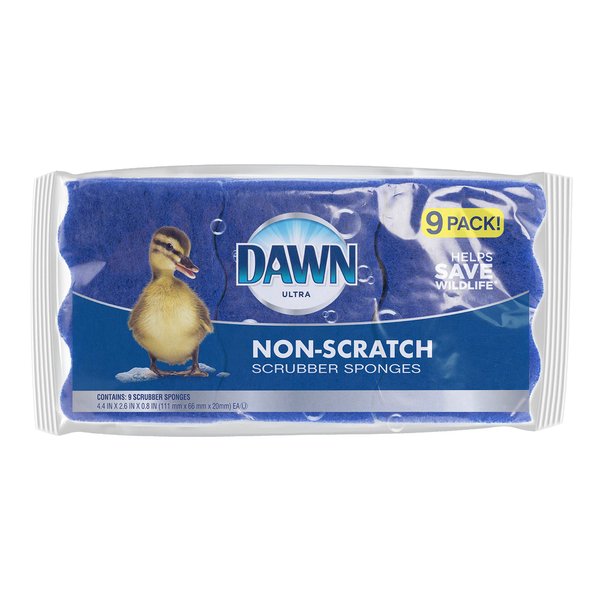 Dawn 438064 Ultra Non-Scratch Sponges, 9 Pack, Blue