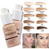 PHOERA Foundation Full Coverage,PHOERA Face Powder, Soft Focus Setting Powder, PHOERA Makeup Lightweight Wrinkles Matte Natural Finish for a Flawless Complexion(103 Warm peach+N.02 Cool Beige)