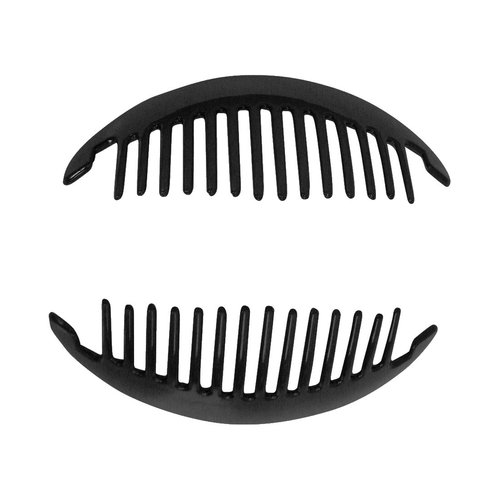 6.5 Inch Interlocking Banana Hair Clip - Set of 3 - Black