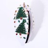 Christmas Tree Knotted Headband for Women Pearl Rhinestone Jewelry Christmas Tree Beaded Hairband Winter Holliday Wide Knot Headband Christmas Party Favors Gifts