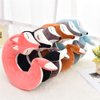 jidachuang Kids Travel Pillows Fox Neck Pillow Animal U-Shaped Plush Fur Warm Cartoon Comfortable Luggage Pillow for Airplanes Planes Car Train (Pink)