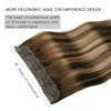 VINBAO Human Hair Extensions Wire Hair Ombre Chocolate Brown to Blonde 70g 16 Inch Hairpiece Straight Human Hair Extensions Invisible Fish Line Hair Extensions for Women (#4274 16in)