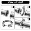 PALOZO 4 Inch Quick Release V Band Clamp, 304 Stainless Steel V-Band Bolt Clamp