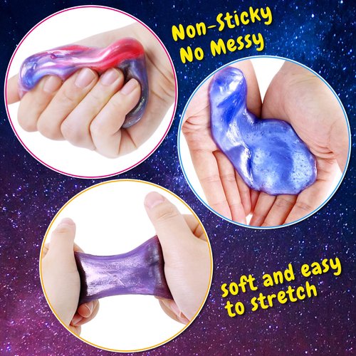 YOPINSAND 15 Pack Galaxy Slime Kit, Slime Party Favors for Kids, Stretchy & Non-Sticky Slime Pack, Slime Toy for Boys Girls 5-12