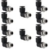 Jienk 10PCS Pneumatic Male Elbow 3/8" Tube OD x 1/4" NPT Thread Push to Connect Air Fittings,90 Degree Quick Connector for Air Compressor Air Horn Air Bag
