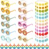 Cindeer 36 Pcs Retro Flower Sunglasses Daisy Flower Headbands Peace Sign Necklace Set, Groovy Party Decorations Hippie Costume Accessories 60s 70s Party Favors for Kids