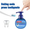Press Toothpaste,Baking Soda Whitening Toothpaste,Jaysuing Stain Removal Whitening Toothpaste Strong Cleaning Power Natural Stain Remover Fluoride-Free Toothpaste（Blueberry Flavor）