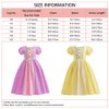 CinheyU Girls Belle Princess Halloween Costume Christmas Cotton Dresses Birthday Party Pageant Cosplay Ball Gown w/Accessories 3T