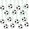 30 Pcs Soccer Ball Hanging Swirls Soccer Party Decorations Soccer Garland Soccer Party Supplies for Boys Kids Birthday Baby Shower Sports Themed Party Decoration One Sided Printing