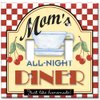 Art Plates - Double Gang Toggle OVERSIZE Switch Plate - OVER SIZE Decorative Metal Wall Plate - Mom's All Night Diner - (Made in USA)