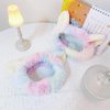 Hofar Rainbow Tie Dye Face Wash Headband Hairband with Two Ears Cartoon Cute Creative Hair Accessories