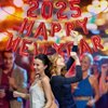 Red Happy New Year 2025 Balloons, 16 Inch 2025 Foil Number Balloons, 2025 New Years Decorations for New Years Eve Party Supplies 2025 New Years Eve Décor