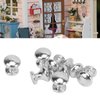 SPYMINNPOO 8Pcs 1:12 Scale Miniature Round Head Knobs, Metal Dollhouse Door Handle Knobs Furniture Knobs Accessories (Silver)
