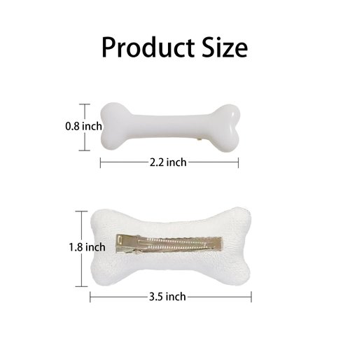 6PC Bone Hair Clips White Bone Barrettes, Halloween Costume Accessories Hairpins Cosplay