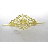 Generic Small gold or silver filigree metal hair slide stick clip barrette (Primary color: Gold), 1 Count (Pack of 1)