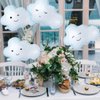 TUEPULL 4pcs 30" White Cloud Foil Balloons for Birthday Baby Shower Themed Party Birthday Party Wedding Decorations Supplies (DIY Cloud)