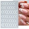 8 Sheets French Nail Art Sticker 3D Streak Line Nail Decals Reflective French Nail Art Supplies Geometric Lines Nail Art Stickers Wave Swirl Stripe Nail Decals Nail Supplies