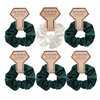 OWITER Satin Bridesmaid Scrunchies Bachelorette Hair Ties Set of 6 Bridal Shower No Damage Hairties ideas Gift for Wedding Party Favors Bridesmaid Proposal Gifts (dark green)