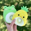 Squishmallows Slow Rise Squishy Cloud Pop 5 Pack -Featuring Cam The Cat, Maui The Pineapple,Gordon The Shark,Archie The Axolotyl & Wendy The Frog,Stress-Sensory Toys, Great Party Favors (5 Pack Set)