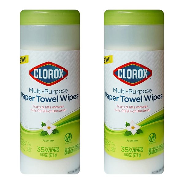 Clorox Multi-Purpose Paper Towel Wipes, Jasmine Scent, 35 CT (2 Pack)