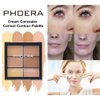 PHOERA Concealer Full Coverage,Face Contouring Color Correcting Concealer Palette.(03 Deep)