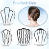 4 Pcs French Twist Hair Tool Metal French Twist Hair Pin U-Shape French Twist Hair Comb French Twist Hair Clip French Twist Hair Bun Maker Side Combs Hair Styling Tool Accessories for Women Girls