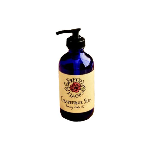 Grapefruit Slim Toning Body Oil by Freyja's Magic, All Natural and Handmade, 8 oz