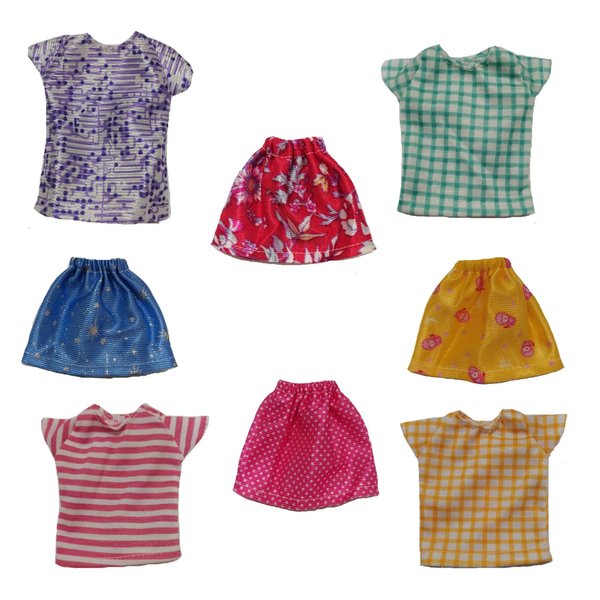 Xunwa Doll Clothes Outfits for Mini 5-6-7-8-9-10 Inch Girl Dolls ,Doll Clothing Skirt for Small Fashionista 11.5" Dolls