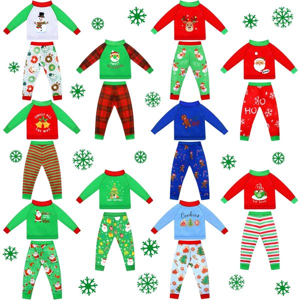 Liitrsh Christmas Ugly Sweaters Elf Doll Clothes Accessories Christmas Santa Elk Snowman Clothing Pajamas for Doll Holiday Decoration (20 Pcs)
