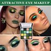 Green Eyeshadow Palette,16 Colors Shimmer Matte Eye Shadow Palette Highly Pigmented Long Wear Waterproof Eyeshadow Makeup Palette Professional Colorful Glitter Eye Shadow Powder Palet Eye Makeup