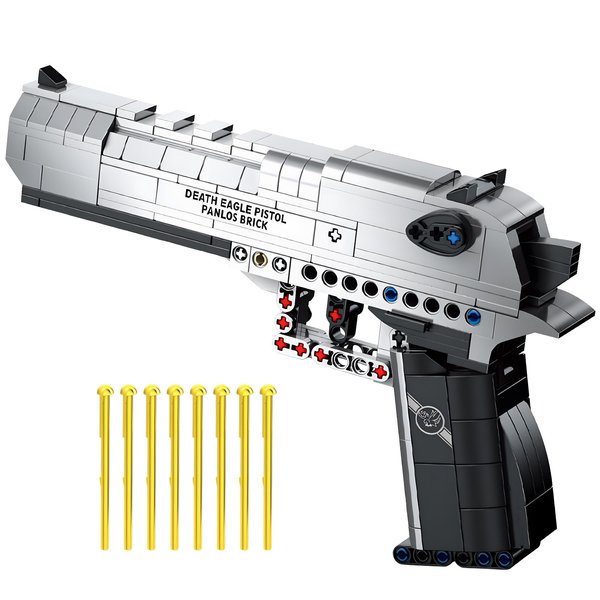 Finger Rock Gun Building Sets for Adults, 1:1 Simulation Shooting Toy Desert Eagle Pistol Model Building Blocks Kit, Rifle Weapon Collectible Gift for Military Enthusiasts, Kids Boys 14+ (360 pcs)