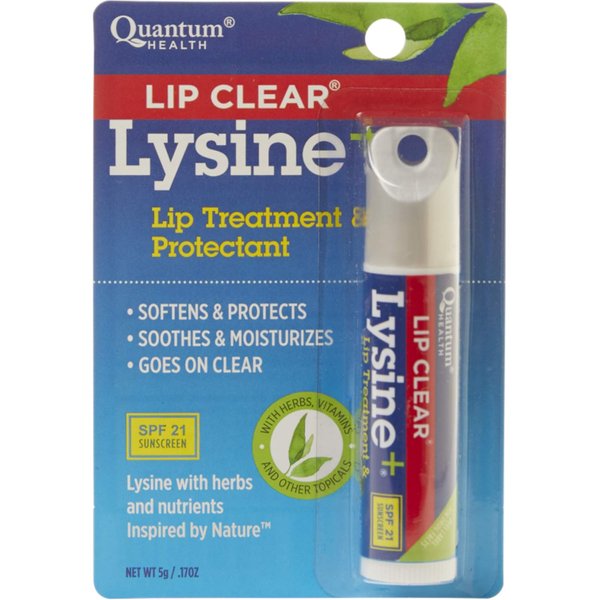 Quantum Lip Clear Lysine + Lip Treatment and Protectant SPF 21, 0.17 Ounces each (Pack of 2)