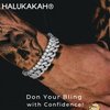 Halukakah Gold Chain Iced Out for Men,Men's 14MM Miami Cuban Link Chain Bracelet 7In(18cm) Platinum White Gold Finish,Full Cz Diamond Cut Prong Set,Gift for Him