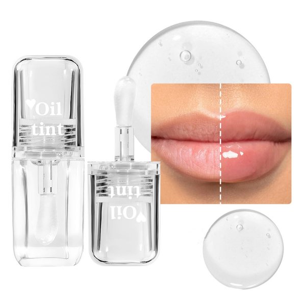 HUDABABY Transparent Warm Changing Pearl Lip Oil,Magic Color Changing Lip Oil,Moisturizing And Moisturizing Lip Gloss, Reducing Lip Lines,Hydrating Lip Glow Oil (01# Transparent Lip Oil)