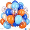 Blue and Orange Balloons, 60PCS 12 Inch Royal Blue Light Blue Beige Orange Balloons Orange Blue Confetti Balloons for Kids Space Theme Party Baby Shower Birthday Wedding Party Decoration