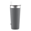 Ello Beacon Vacuum Insulated Stainless Steel Tumbler with Optional Straw, 24 oz, Grey