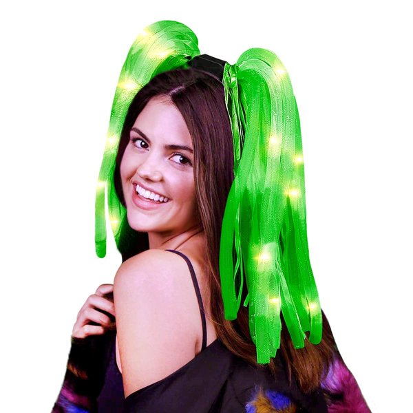 Light Up Headbands for Women Girls Noodle Hair Accessories Hair Hoops Luminous Glow Headpieces Braids Hose Flash Headband