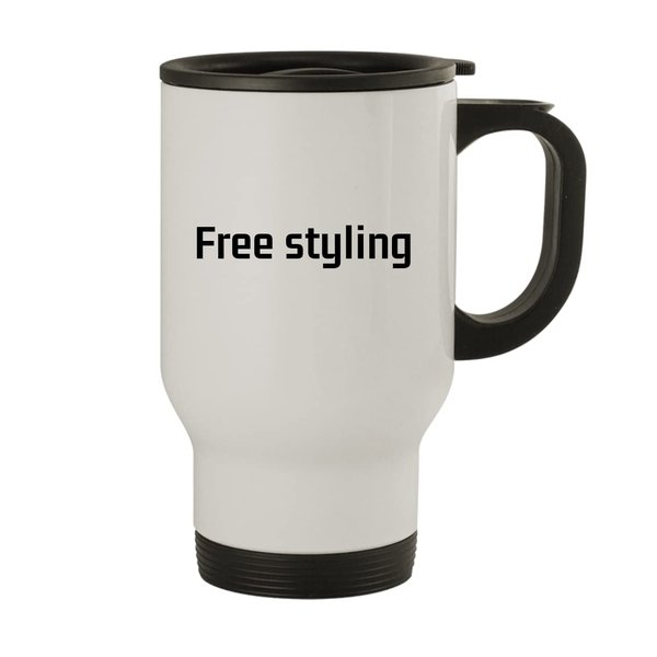 Molandra Products Free Styling - 14oz Stainless Steel Travel Mug, White