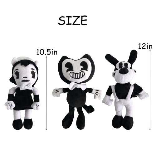 YZONU 3PCS Anime Plush Toys Bendy Doll Cute Game Horror Plush Soft Stuffed Animals Plush Toys for Kids and Game Fans